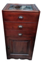 Mueble auxiliar madera y cristal apertura superior, 2 cajones y 1 puerta. Ref 5533. 90x44x32