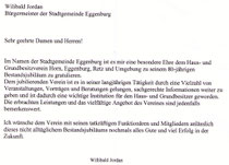 ...schreibt uns zum Jubiläum.