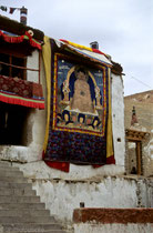 Big Thangka at the wall of Karzok Monastery, Tso Moriri Lake, Ladakh 1994