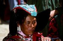 Woman wearing a Perak, Festival in Phyang Monastery, Ladakh 1994