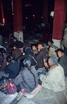 People during a puja in Drepung Monastery, Tibet 1993