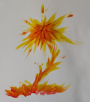 Feuerblume - Pinselübungen (Acryl)