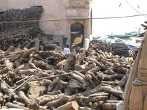 Holz für Feuerbestattungen am Ganges