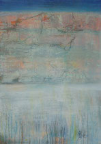 "Gletscherschmelze", Acryl auf Leinwand, 55 x 75 cm, mit Rahmen,