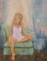 The Green Chair oil on linen  Kelly Berkey 24 x 18  $1495