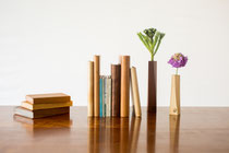 一輪挿し & ブックエンド ( Wood Vase & Wood Bookends )
