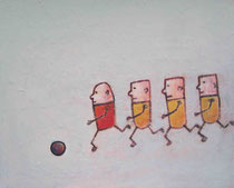 FUSSBALL, Acryl  80X100 cm