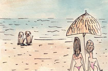 STRAND (BEGEGNUNG/HUNDE) III   14,5X20 cm 105,-€