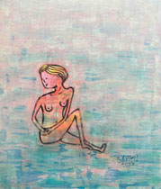 SITZENDE VI, Acryl  80X68 cm 1.650,-€
