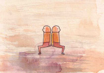 RÜCKEN-RÜCKEN (M.-M.), SITZEND II 10X14,5 cm 90,-€