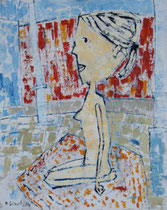 KNIENDE II, Acryl  100X80 cm 1.900,-€