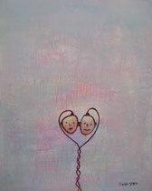 HERZ-DNA (PAAR) I, Acryl 100X80 cm 1.900,-€