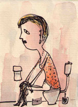 VOR ORT (SITZEND, W.) II 14,5X10,5 cm 10,-€