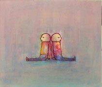 RÜCKEN-RÜCKEN, Acryl  80X68 cm