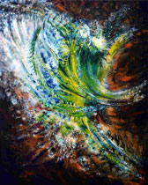 Dezember-Farn (December fern) Martin Welzel, 2024; 100 x 80 cm; Acrylfarbe auf Leinwand (Acrylic paint on canvas)