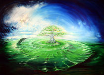 Inmitten ungezählter Möglichkeiten; 2014; 100 x 140 cm; Öl auf Leinwand; in Privatbesitz