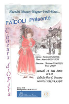 Affiche Concert mai 2008 Choeurs d'Opéra - Villiers sur Marne