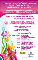 Afiche manos que crean para la alcaldía de Medellín