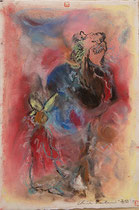 「幕間ー7」紙にパステル2022年 /"Between Curtains-7", pastel on paper, 285x193mm, 2022