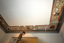 décor plafond séjour, avant restauration à la chaux- Nice