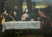 Kopie nach Tizian „Christus in Emmaus“, nach 1535, Staatliche Kunstsammlungen Dresden - Alte Meister, Zustand nach der Restaurierung