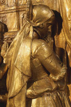 Kreuzkirche Dresden: Predella des ehem. Altars  (Endzustand) (Bronzeguss, vergoldet), Heinrich Epler, 1900
