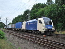 ES64 U2-020 der WLB bei Eystrup mit ihrer alltäglichen Planleistung am 29.7.09 auf der KBS380 Richtung Hannover.