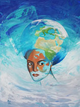 "Wonderful women in this World", Acryl auf Leinwand 80 x 60 cm im weißen Schattenfugenrahmen 