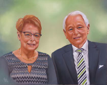 Auftragsarbeit zur goldenen Hochzeit, 50 x 40 cm Pastellkreide auf Pastellmat