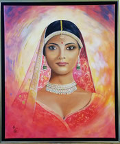 "Suryakanta", Acryl und Öl auf Leinwand 50 x 60 cm