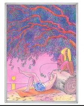 Frank Eric Zeidler "Idyle estivale" Dessin original , encres, aquarelle, crayon. 28X38cm-  Galerie Gabel, Biot -  Galerie Gabel, Biot