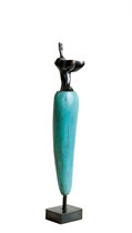 Thierry Pelletier -sculpture en bronze-"petite deesse bleue"8/8ex H:37- galerie Gabel Biot