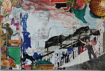 bourgeois facade, Décollage with Collage, 40 x 60 cm, 2014