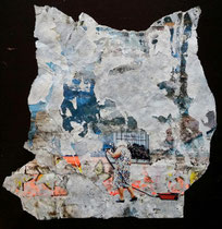 Kehrwoche, Décollage/Collage, 20 x 20 cm, 2016