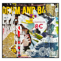 DRUM AND BASS, Décollage, 47,5 x 48,3 cm, 2017 (Lisboa, PT)