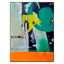 Saint-Martin, décollage with Spraypaint, 19,3 x 13,9 cm, 2018 (Paris, FR)