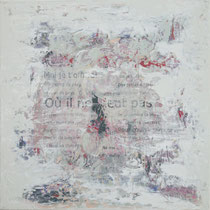 nostalgia  técnica mixta y collage sobre lienzo 50 x 50 cm