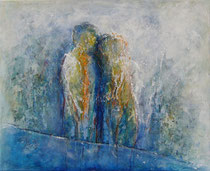AMOR EN TINTE AZUL  81 x 100 cm      - vendido/sold