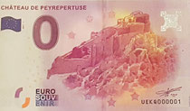 Le billet souvenir du Château de Peyrepertuse de la monnaie de Paris au tarif de 2 €