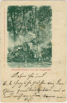 Denkmal für Walther von der Vogelweide in St. Nikolaus, Innsbruck – Linke Innseite im Waltherpark zwischen Innallee und Innstraße. Lichtdruck 9 x 14 cm; Impressum: Kunsthandlung Lorenz Neurauter, Innsbruck um 1900.  Inv.-Nr. vu914ld00195
