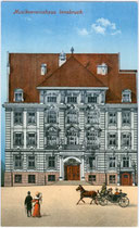 Musikvereinshaus (heute Tiroler Landeskonservatorium) in der Paul-Hofhaimer-Gasse 6 neben dem Ferdinandeum in Innsbruck - Innere Stadt. Photochromdruck 9 x 14 cm; Impressum: C.L.I. um 1905.  Inv.-Nr. vu914pcd00221