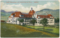 Städtisches Krankenhaus und Sanatorium in Brixen, um 1912.  Photochromdruck 9 x 14 cm; Impressum Joh(ann). F(ilibert). Amonn, Bozen 1914.  Inv.-Nr. vu914pcd00083