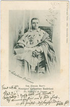 Monsignor Celestino Endricci, Prinicpe Vescovo di Trento (Fürstbischof von Trient). Lichtdruck 9 x 14 cm, Impressum: Giovanni Battista Unterveger, Trient 1904.  Inv.-Nr. vu914ld00150a