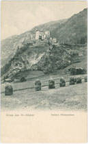 "Heumandl" unterhalb von Schloss WEISSENSTEIN in Matrei in Osttirol (ehemals Windisch-Matrei). Lichtdruck 9x14cm; kein Impressum um 1900.  Inv.-Nr. vu914ld00188