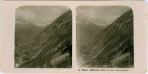 Zillertal von der Grawandhütte, Gemeinde Ginzling, Bezirk Schwaz, Tirol aus. Gelatinesilberabzug für Stereoskopie ohne Impressum, um 1900. Inv.-Nr.vuSTp_00001