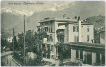 Villa "Regina" in Obermais, Stadtgemeinde Meran vor dem Umbau zum Hotel. Lichtdruck 9 x 14 cm ohne Impressum, um 1997.  Inv.-Nr. vu914ld00287