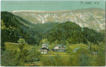 Kneipp'sche Wasserheilanstalt in Stans bei Schwaz, Tirol. Farblichtdruck 9 x 14 cm; Impressum: O. Blaschke, Hoflieferant Seiner Königlichen Hoheit Prinz Ludwig von Bayern, Prien am Chiemsee um 1910.  Inv.-Nr. vu914fld00050
