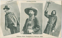 Andreas-Hofer-Festspiele in Thiersee bei Kufstein 1909. Heliogravüre 9 x 14 cm; Impressum: Verein(igter). Kunstverlag Ed(uard). Lippott u(nd). A(nton). Karg, Kufstein 1909.  Inv.-Nr. vu914hg00038
