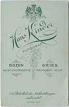 Hans KINDER - Bozen, Museumstraße 43 und Gries. Rahmer-Hof: Geistlicher Herr wohl von der Benediktinerabtei Muri-Gries, um 1895. Inv.-Nr. vuVIS-00065b