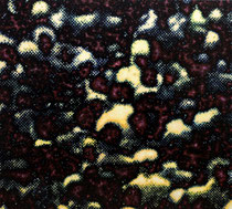 "Masse" (in Gelb, Blau, Violett), 2012, Öl auf Leinwand, 140 x 155 cm